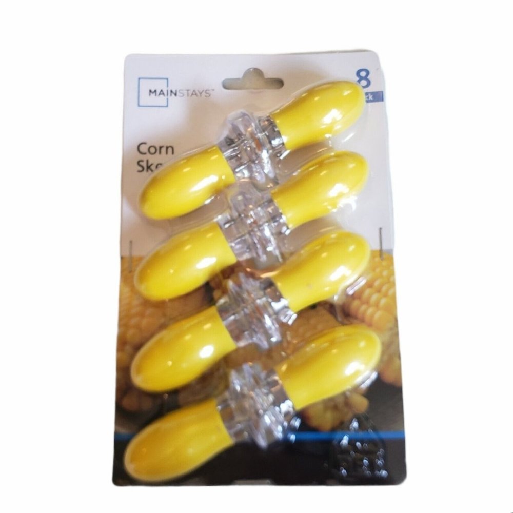 Mainstays 8 Piece Corn Skewers Yellow New